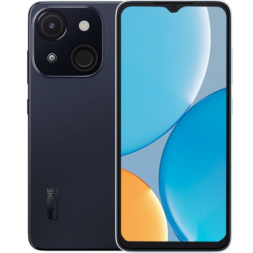 itel A50C smartphone featuring a large display, dual rear cameras, and the itel logo on the back in a dark color.